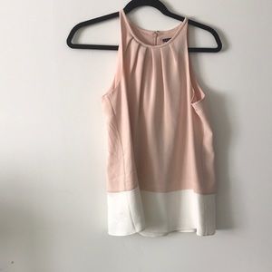 Pink and white theory top